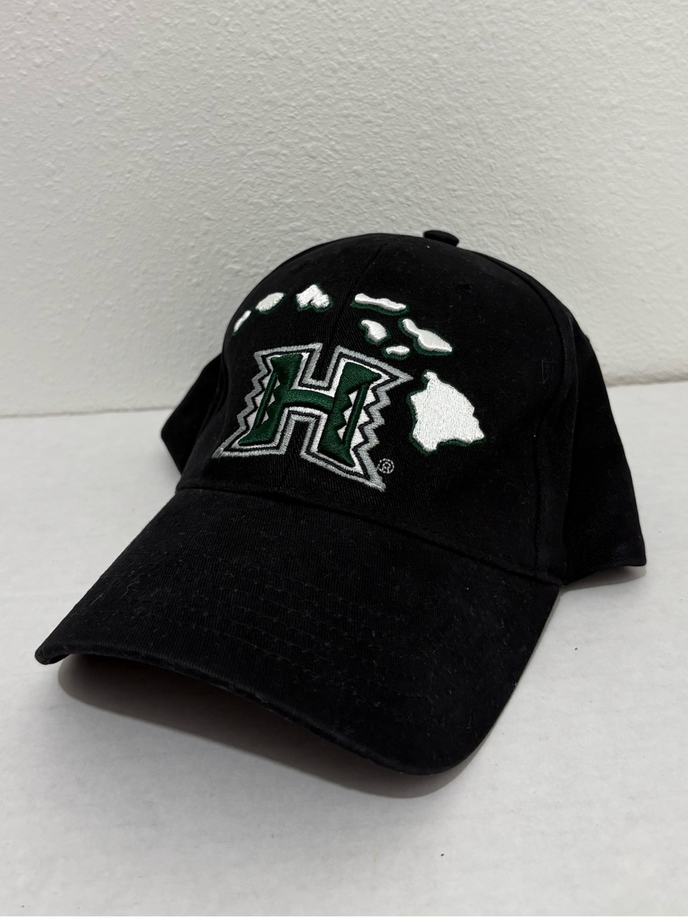 Hawaii University The Game Black Green White Strapback Hat Adjustable Cap Hawaii